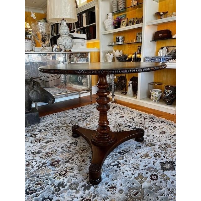 Traditional ]Contemporary Leather Top Table Attributed to Hekman Furniture For Sale - Image 3 of 3
