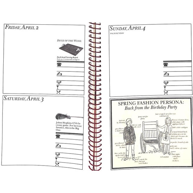 White "The Offical Preppy Desk Diary" Birnbach, Lisa 1982 For Sale - Image 8 of 11