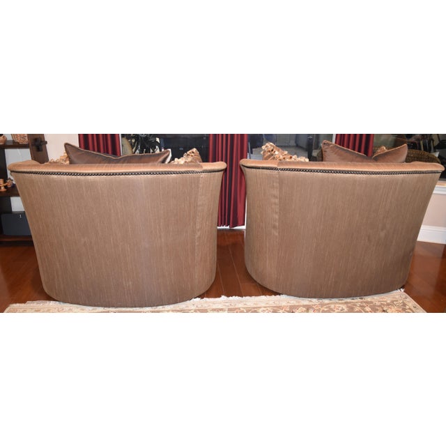 Marge Carson Swivel Marge Carson Lana Chair and a Half For Sale - Image 4 of 7