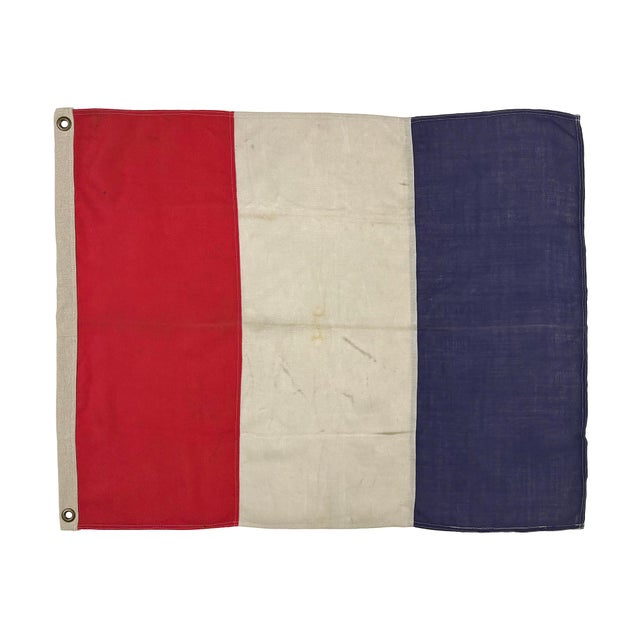 Late 20th Century Small Vintage Distressed Nautical Signal Flag For Sale - Image 5 of 5