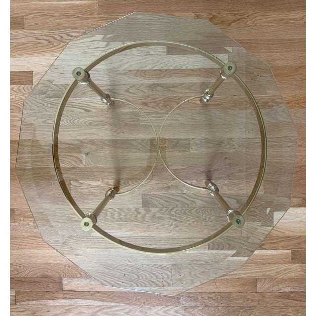 Vintage French Style Brass and Glass Side Table For Sale - Image 9 of 9