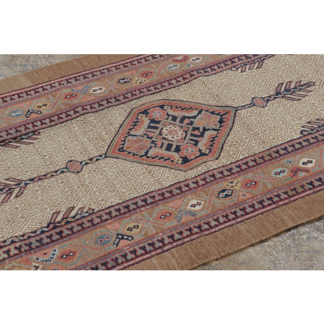 Antique Persian Sarab Extra-Long Runner with Geometric Medallions - Rug & Kilim For Sale - Image 4 of 7