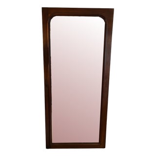 Beveled Mirror with Wooden Contours For Sale