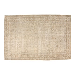 Beige Vintage Anatolian Wool Carpet For Sale