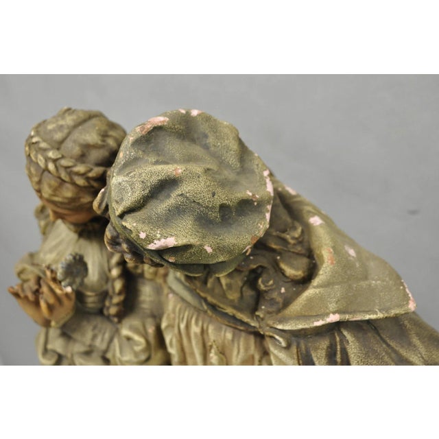Antique French Renaissance Hennecke & Co "Faust & Marguerite" Plaster Statue For Sale - Image 12 of 18