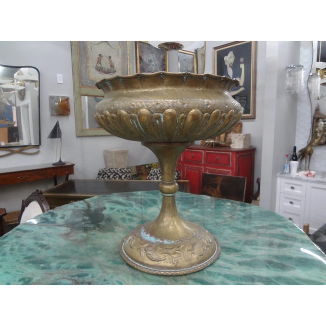 Metal 1930s Italian Hammered Brass Urn or Vessel For Sale - Image 7 of 9