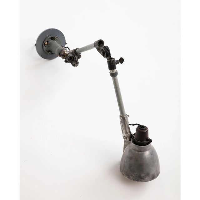Industrial Anglepoise Wall Mounted Cast Iron Sconce, C. 1940 For Sale - Image 4 of 13
