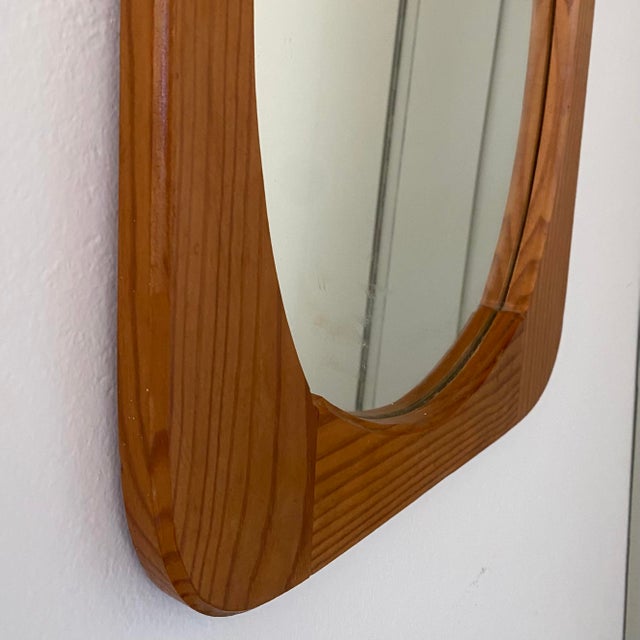 Vintage Swedish Pine Mirror, 1970s For Sale - Image 4 of 6