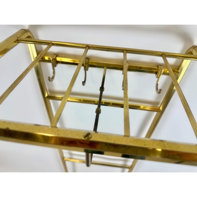 Hollywood Regency Brass Wall Coat Rack, 1970s For Sale - Image 11 of 13