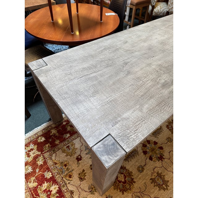 Restoration Hardware Reclaimed Oak Wood Dining Table For Sale - Image 9 of 12