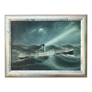 Vintage Coastal Original Seascape Oil Painting on Canvas