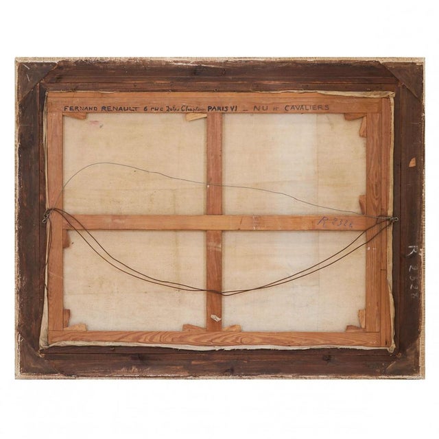 Fernand Albert Renault, Couple in Love Under the Canopy of Trees, Painting, Framed For Sale - Image 6 of 8