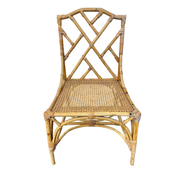 Vintage 5-Piece Bamboo Glass Dining Table & Chairs For Sale - Image 9 of 14