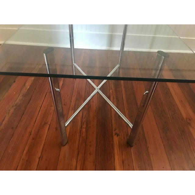 1990s Knoll Style Chrome and Glass Architect’s Side Tables - a Pair For Sale In Cincinnati - Image 6 of 10