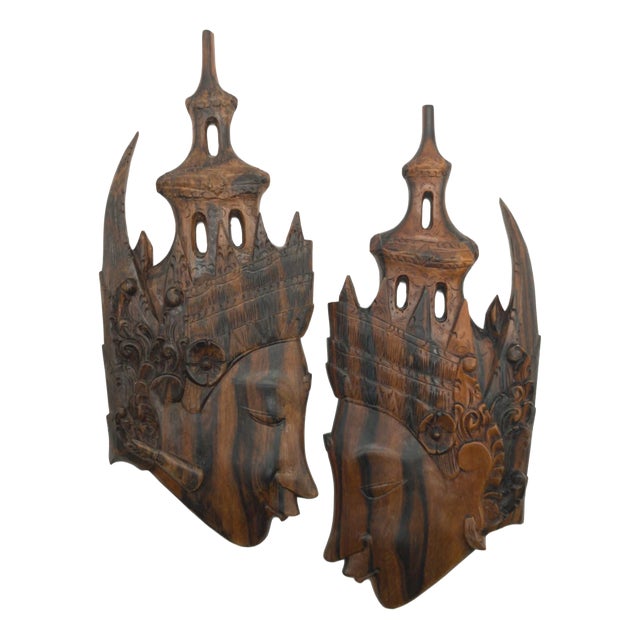 Mid-Century Balinese Rama & Sita Wall Reliefs from Unbekannt, 1960s, Set of 2 For Sale