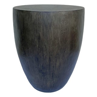 Walnut Tapered Drum Side Table For Sale