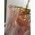Italian Murano Glass Sella Pink with Gold Metal Frame Chandelier For Sale - Image 6 of 13
