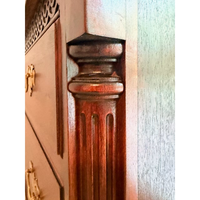 Antique Chippendale Solid Mahogany Highboy Dresser by Northern Furniture Co For Sale - Image 12 of 18