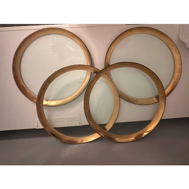 1990s Annieglass, 4 12" Dinner Plates or Chargers, Roman Vintage, Signed and Dated For Sale In New York - Image 6 of 8