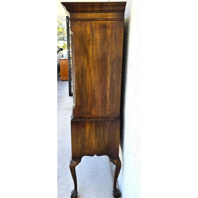 Antique Walnut Highboy Dresser Desk With Pullout Writing Surface For Sale In Miami - Image 6 of 18