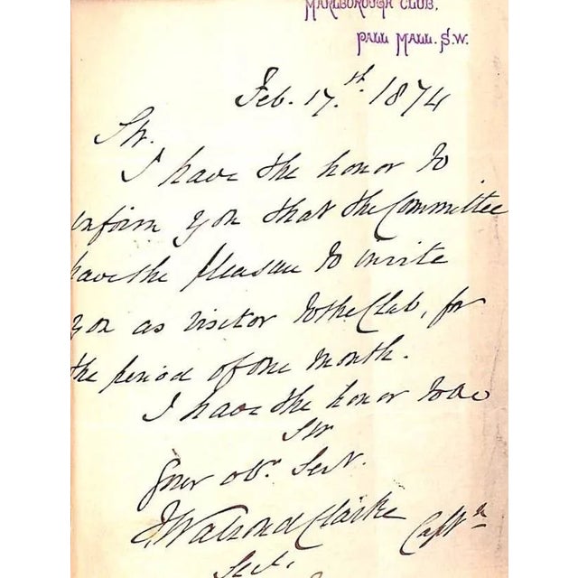 Paper "Marlborough Club Members & Rules a List of the Committees and Members" 1873 For Sale - Image 7 of 9
