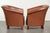 This English set of 2 cowhide leather club armchairs has a luxurious look and a beautiful, even brown color. The armchairs...
