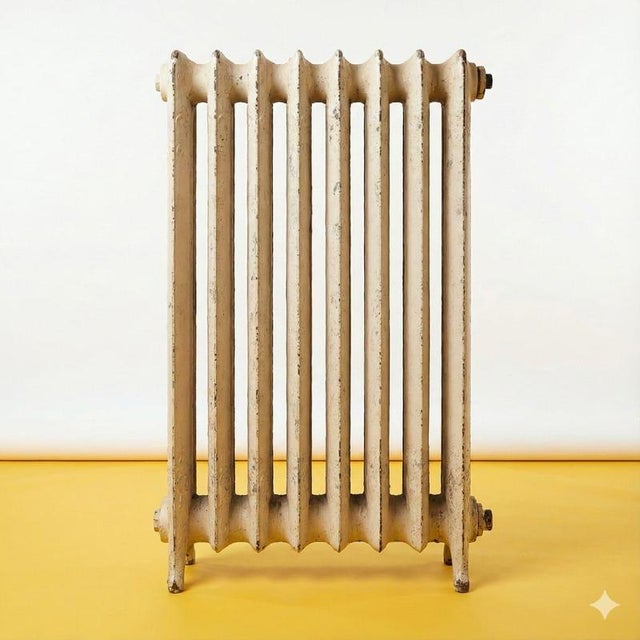 Vintage Cast Iron Heater with Elaborate Details For Sale - Image 9 of 9