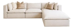 Crate and Barrel Lotus Deep Modular 4-Piece Reversible Sectional Sofa With Ottoman