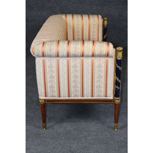 Wood 19th C French Louis XVI Adam Weisweiler Style Bronze Mounted Settee For Sale - Image 7 of 18