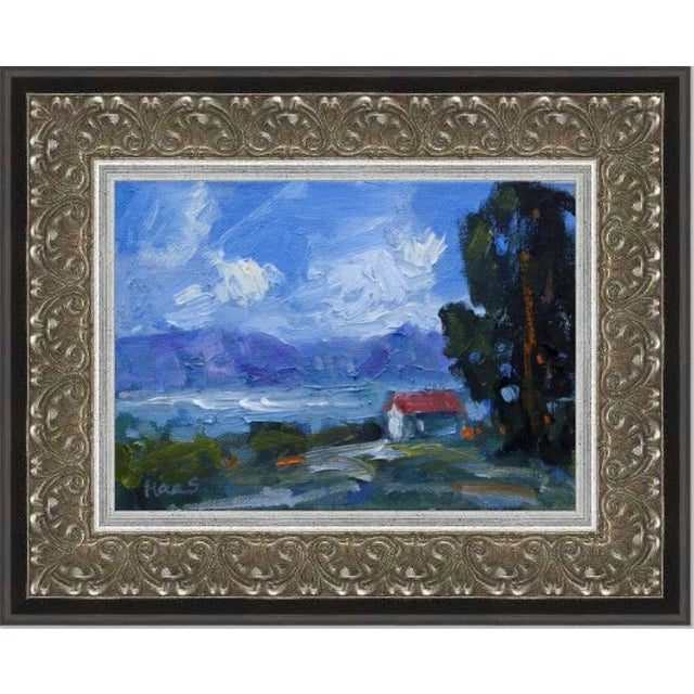 Textile Coastal — Lake Saiko, Japan Oil Painting For Sale - Image 7 of 7