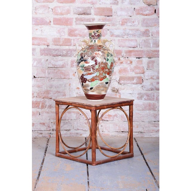 Cream Art Deco Moriage and Glazed Ceramics Vase, Japan, 1910s For Sale - Image 8 of 10