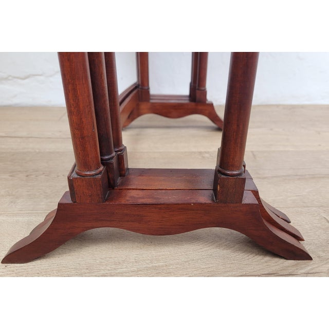 Victorian Nesting Tables in Mahogany, 1880, Set of 3 For Sale - Image 12 of 18