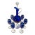 Vintage Bohemian Cobalt Glass Decanter and Six Wine Glass Set For Sale