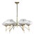 Maison Arlus Style Mid-Century Glass Globe 6-Arm Chandelier, Circa 1950 For Sale
