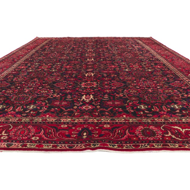 Jacobean Mid 20th Century Vintage Persian Malayer Rug, 10'03 X 13'09 For Sale - Image 3 of 10