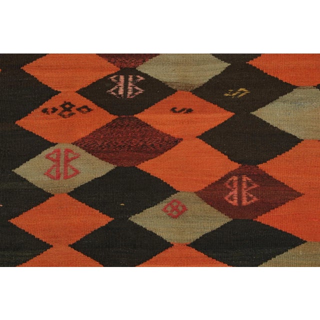 Tribal 1950s Vintage Karadagh Persian Kilim With Multicolor Diamond Pattern, From Rug & Kilim For Sale - Image 3 of 8