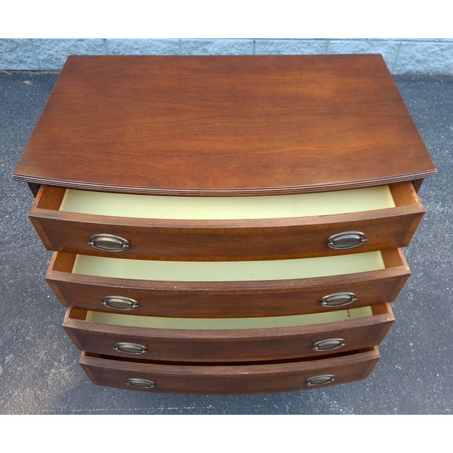 Mid 20th Century Federal Style Banded Mahogany Bow-Front Chest of Drawers For Sale - Image 12 of 12