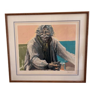 1980s Aldo Luongo “Grey Sweater” Original Lithograph 199/275 For Sale