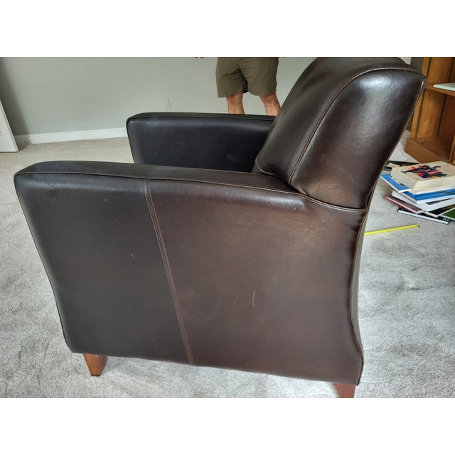 Bradington Young Pair of Bradington-Young Leather Club Chairs For Sale - Image 4 of 14