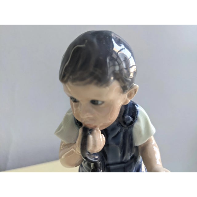 Vintage Royal Copenhagen Dahl Jensen Porcelain Figurine Boy With Pipe 1027 For Sale In New York - Image 6 of 7