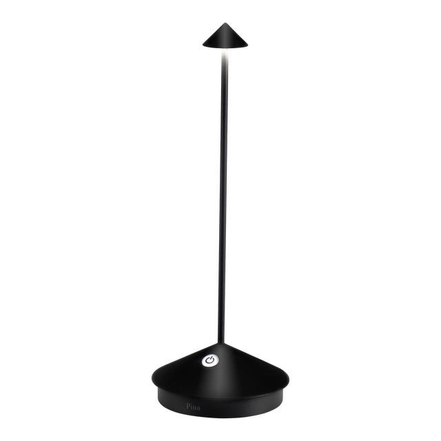 Zafferano Pina Pro Rechargeable Indoor/Outdoor Cordless Table Lamp, Onyx For Sale
