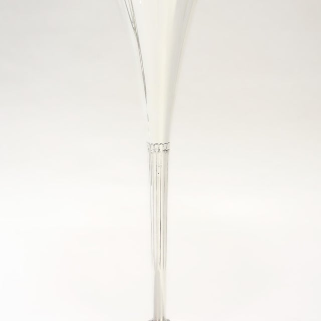 Metal Antique 11" Tiffany & Co. Gilt Sterling Silver Floriform Trumpet Flower Vase For Sale - Image 7 of 15