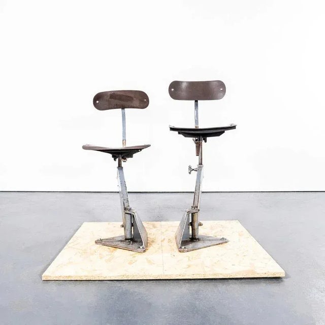 Workshop Swivel Chairs from Tan Sad, 1940s, Set of 2 For Sale - Image 6 of 10