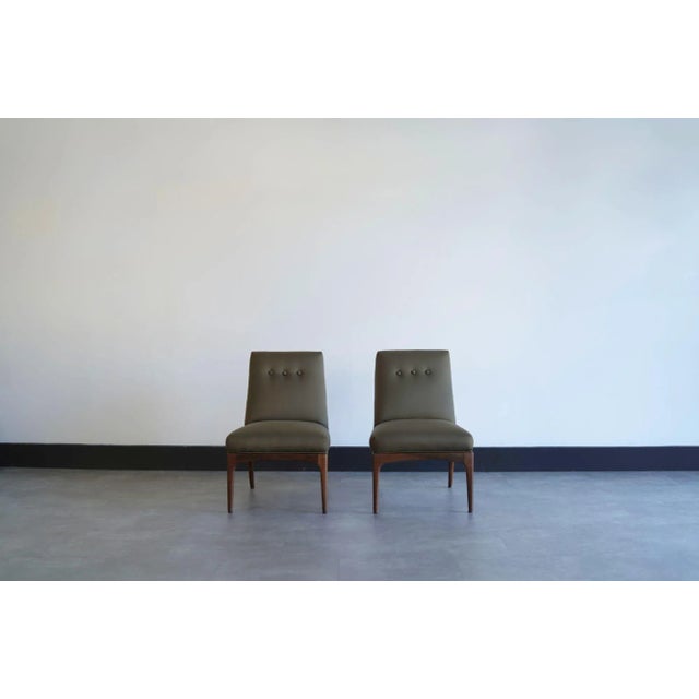 Green Set of 2 Slipper Chairs by Erwin Lambeth, Circa 1950s For Sale - Image 8 of 9