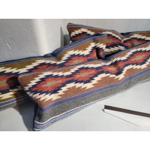 Collection of Three Wool Pillows For Sale - Image 4 of 5