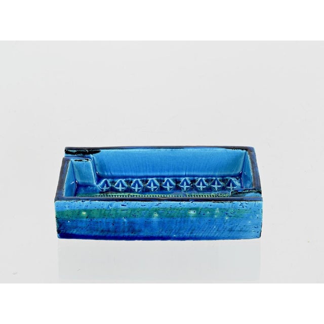 Rimini Blue Ceramic Ashtray attributed to Aldo Londi for Bitossi, Italy, 1960s For Sale - Image 11 of 12