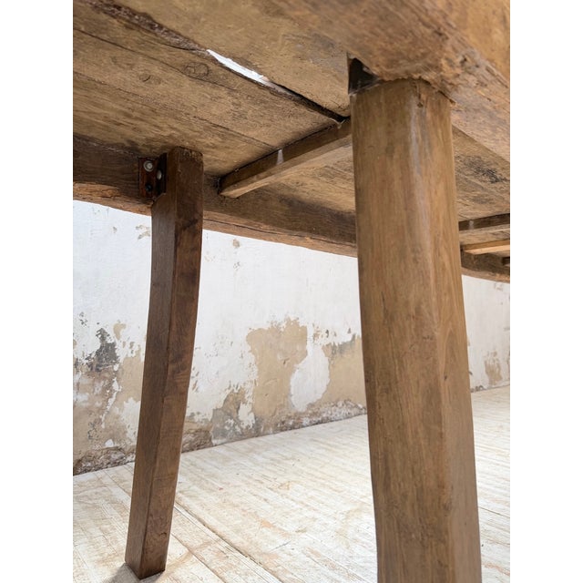 Brutalist Folk Art Table in Pine and Oak, 1950s For Sale - Image 15 of 18