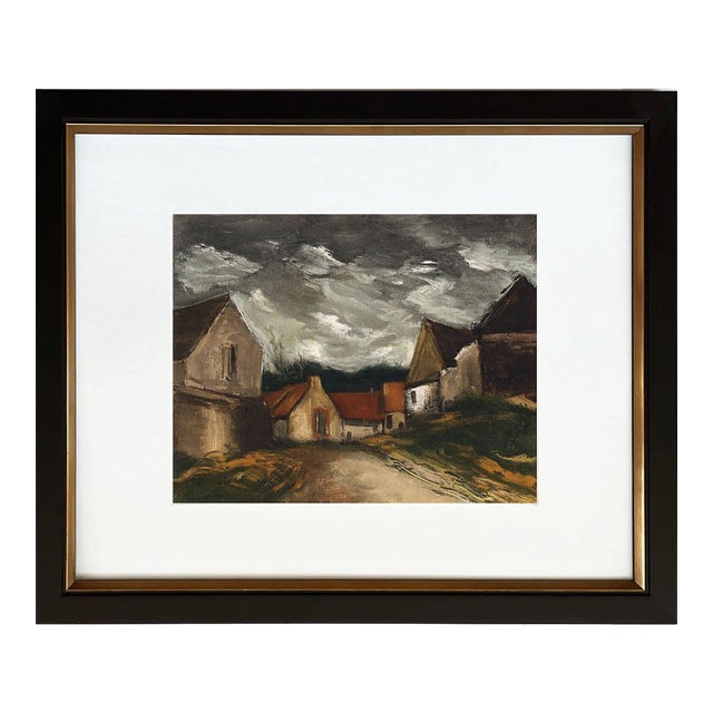 Vlaminck Lithograph 34 a Village in Sarthe 1958 Framed For Sale