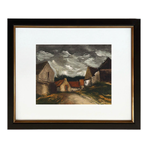Vlaminck Lithograph 34 a Village in Sarthe 1958 Framed