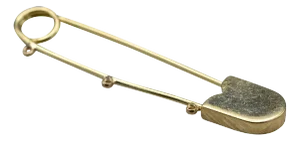 The Pinon: Ladies Vintage 14K Yellow Gold Diaper Pin Charm Holder or Pendant